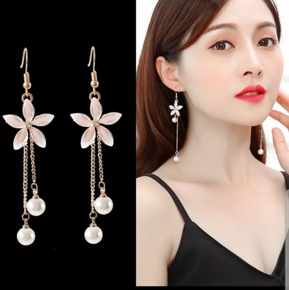 Flower Drop Earrings - Picture 3 of 3